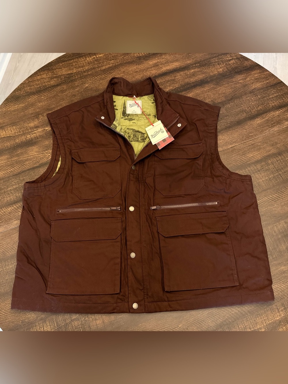 NWT Woolrich x Target Men’s Brown Lined Vest-Size XL